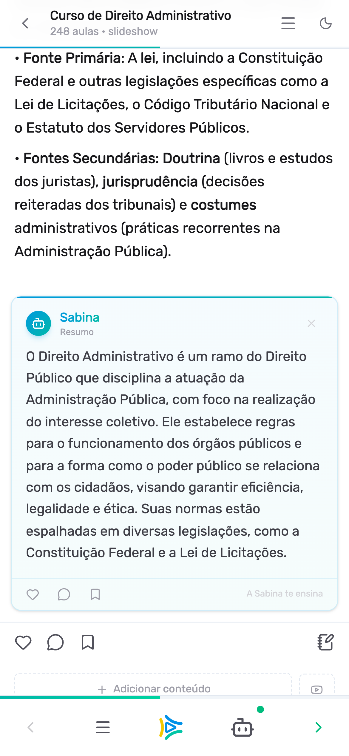 IA Sabina ensinando