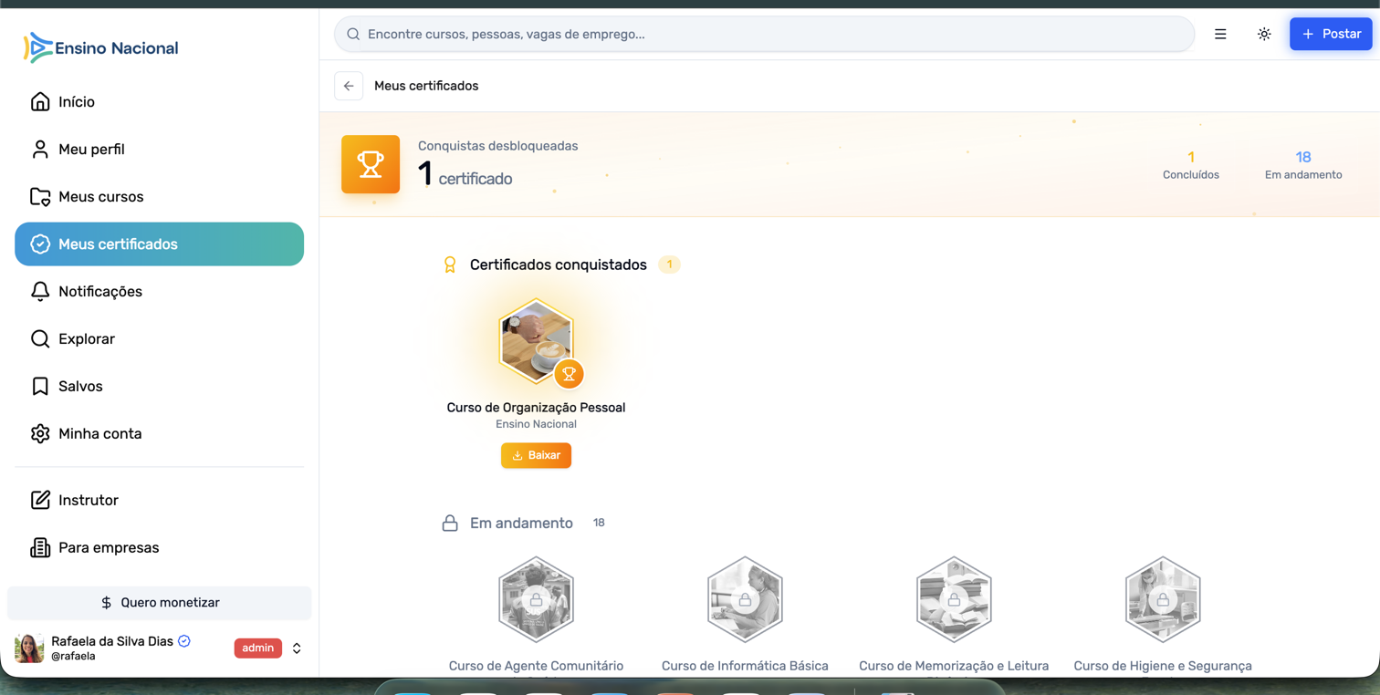 Página de certificados