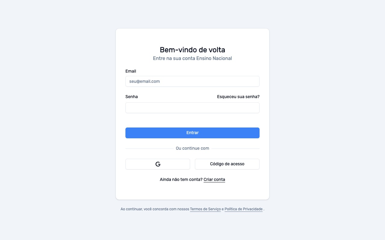 Tela de login com Magic Link